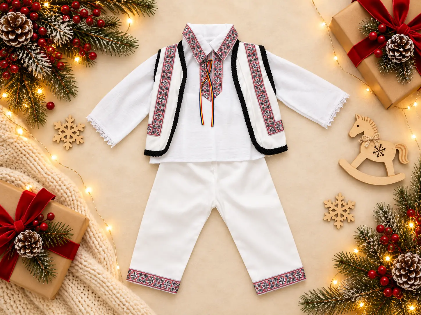 Costum tradițional popular românesc pentru băieței
